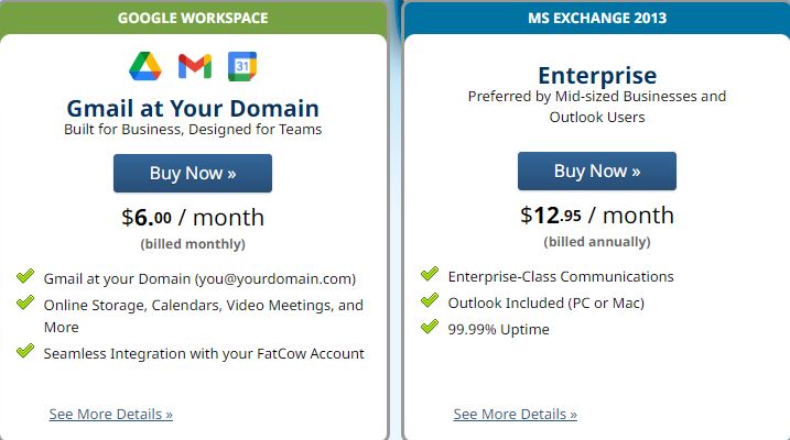 FatCow Pricing