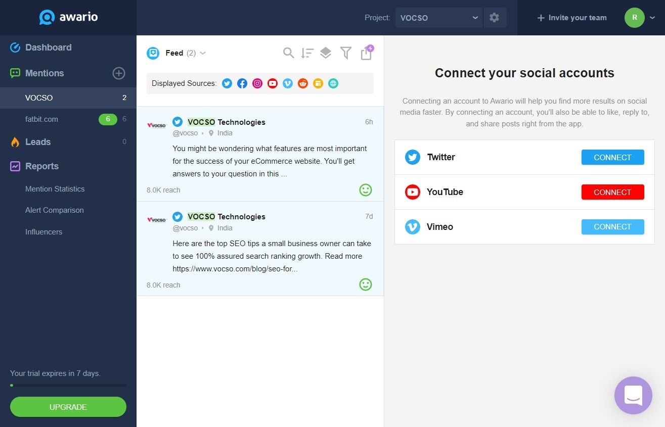 Awario Dashboard