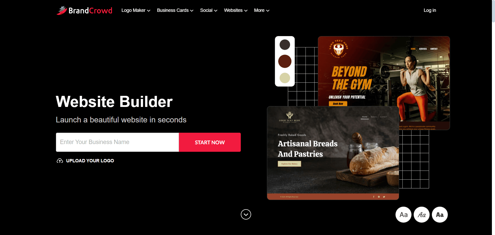BrandCrowd website builder