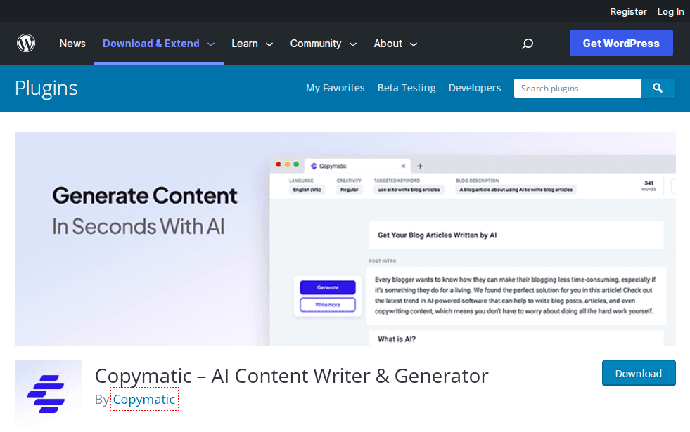 Copymatic wordpress