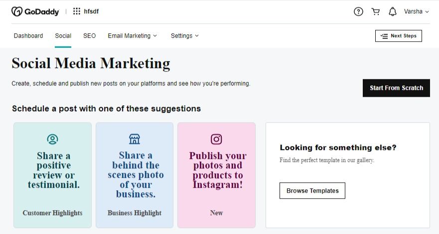 Godaddy Social marketing