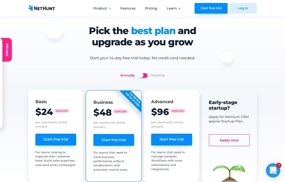NetHunt Pricing Plan