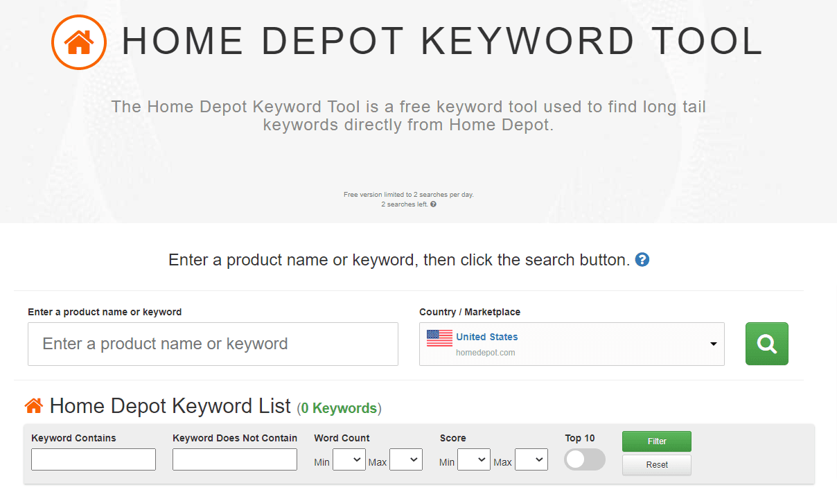 Home Depot Keyword Tool by Keyword Tool Dominator