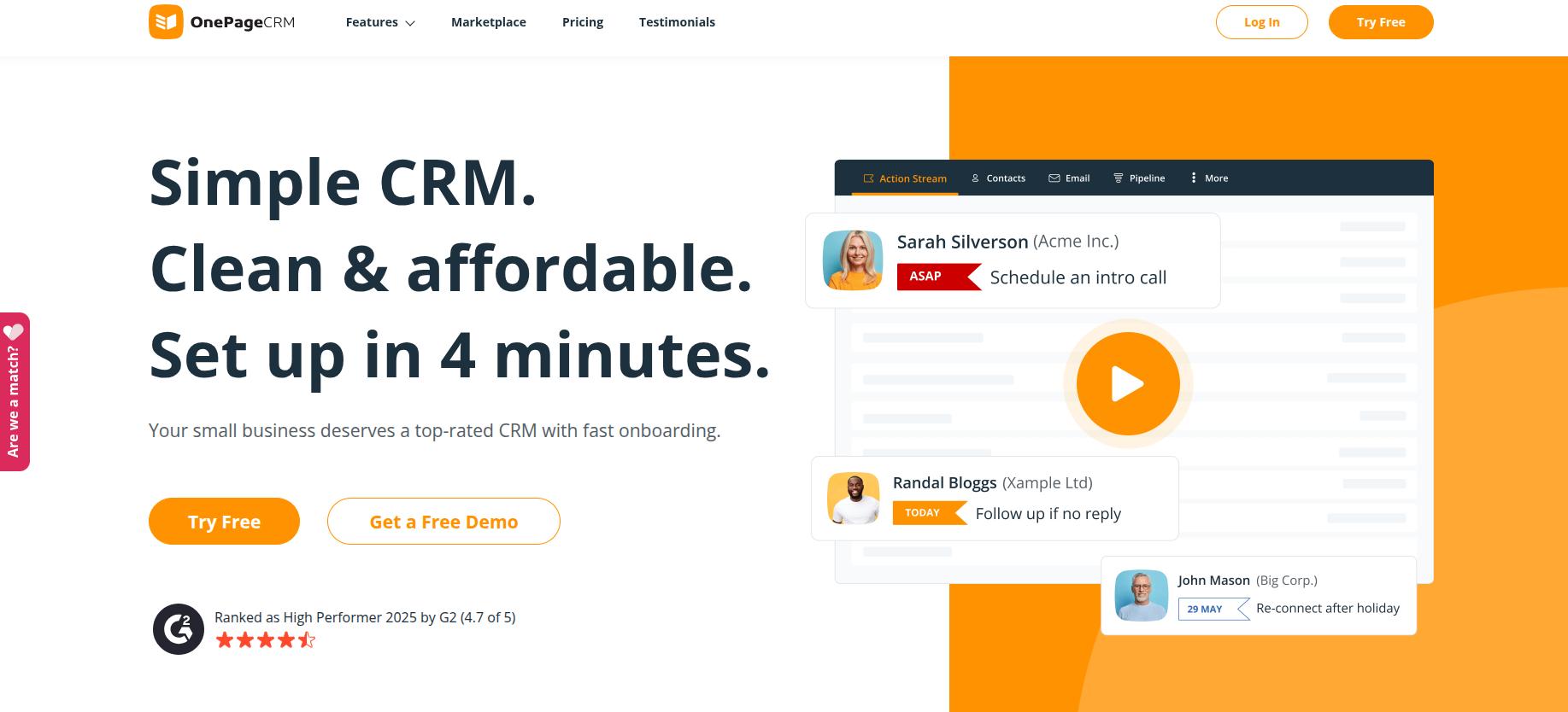 OnePageCRM application