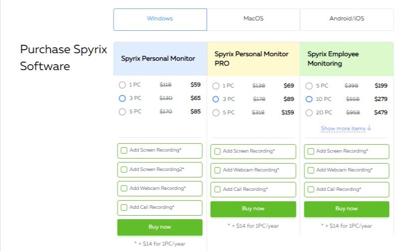 pricing plan