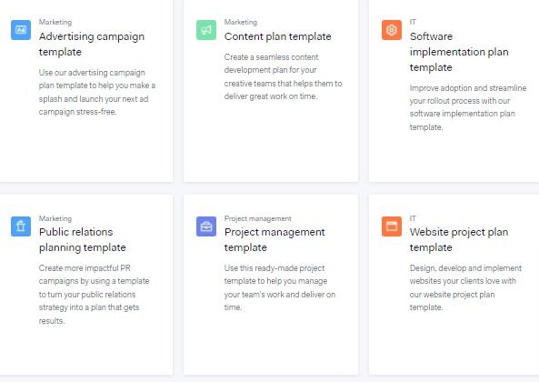 Project management templates