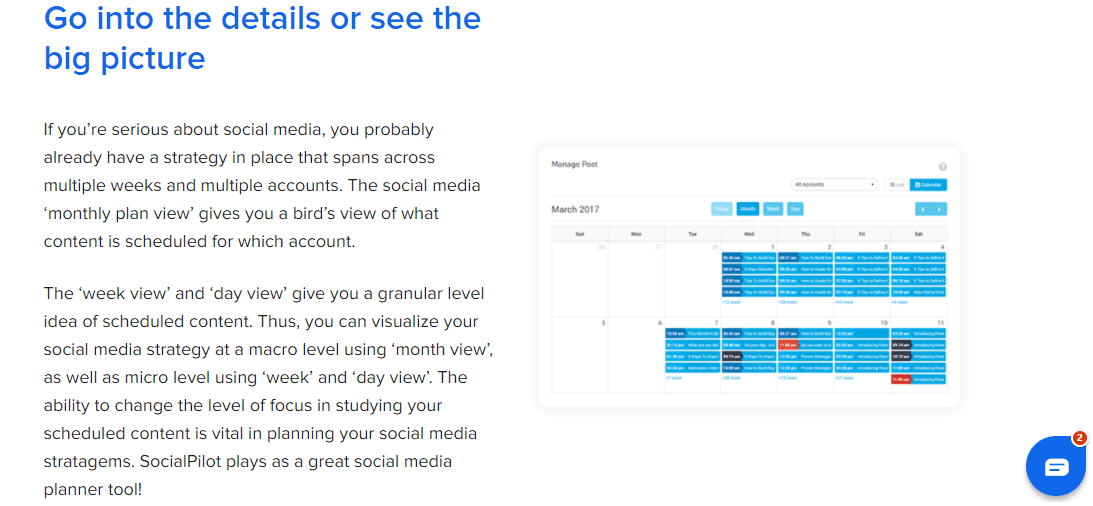 Social media calendar