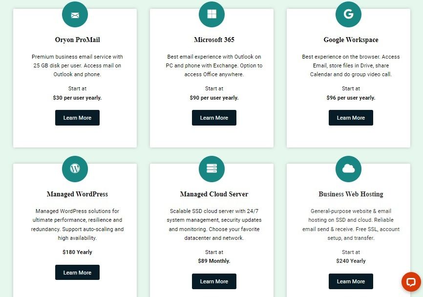 oryon pricing plan