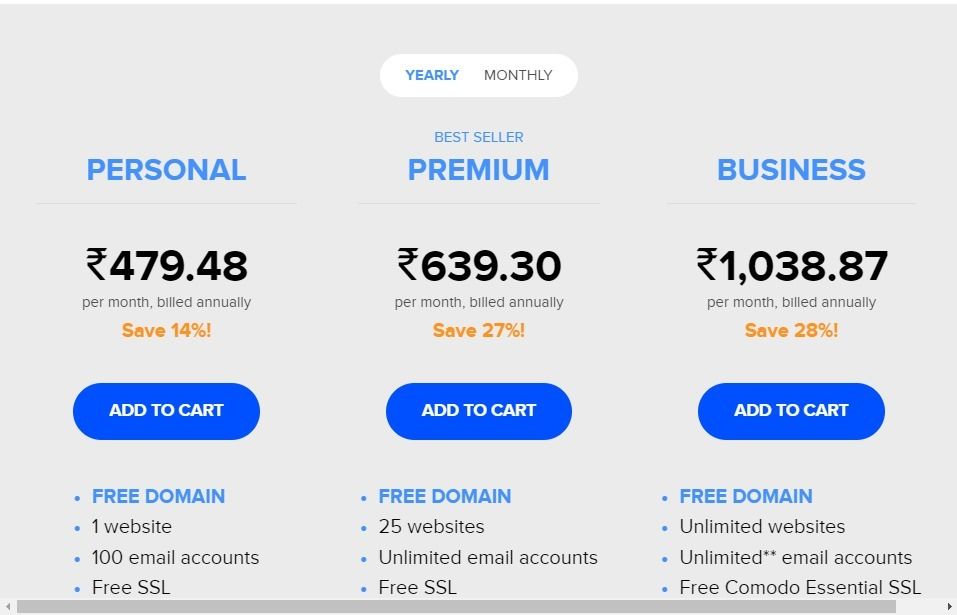 web hosting Pricing