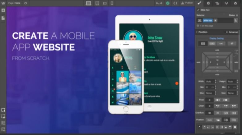 Create mobile app website